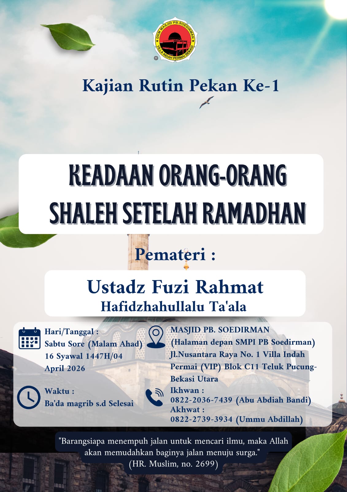 Kajian : Keadaan Orang-orang Setelah Ramadhan